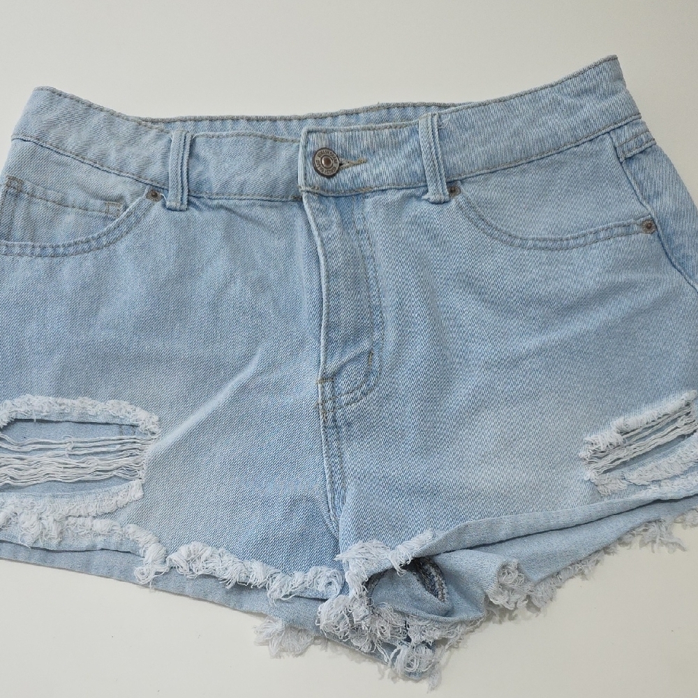 Rewash High Rise Ripped Light Wash Denim Cut-off Shorts Size 7/28 Y2K Summerwear - Picture 6 of 8